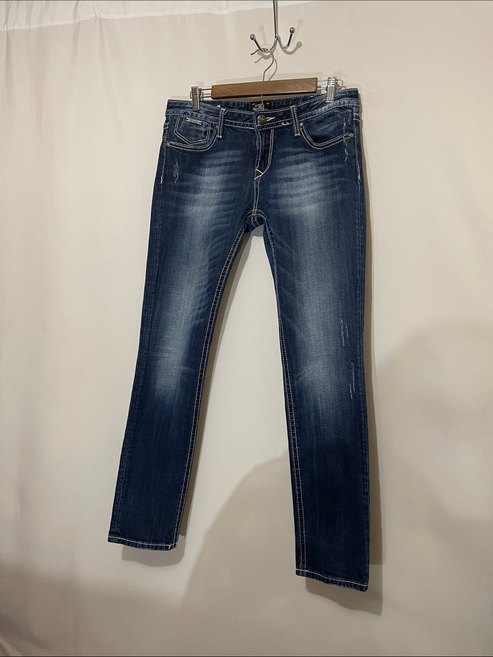 Rerock for Express Women's Dark Blue Low Rise Skinny Jeans 12
